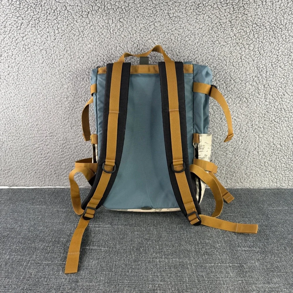 Topo Designs Rover Pack Backpack Unisex Blue Tan Camo Canvas Laptop Bag